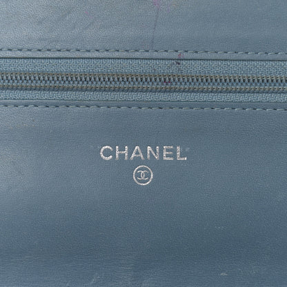 Chanel Caviar Timeless CC Wallet On Chain WOC Light Blue 6 of 16
