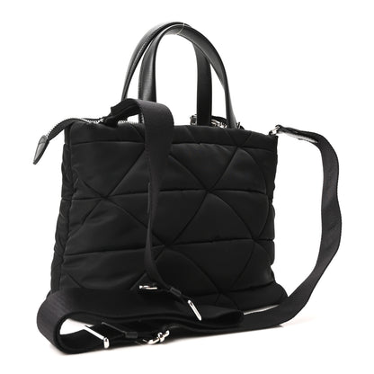 Prada Re-Nylon Nappa Triangle Quilted Padded Double Handled Zip Pocket Tote Black 7 of 21
