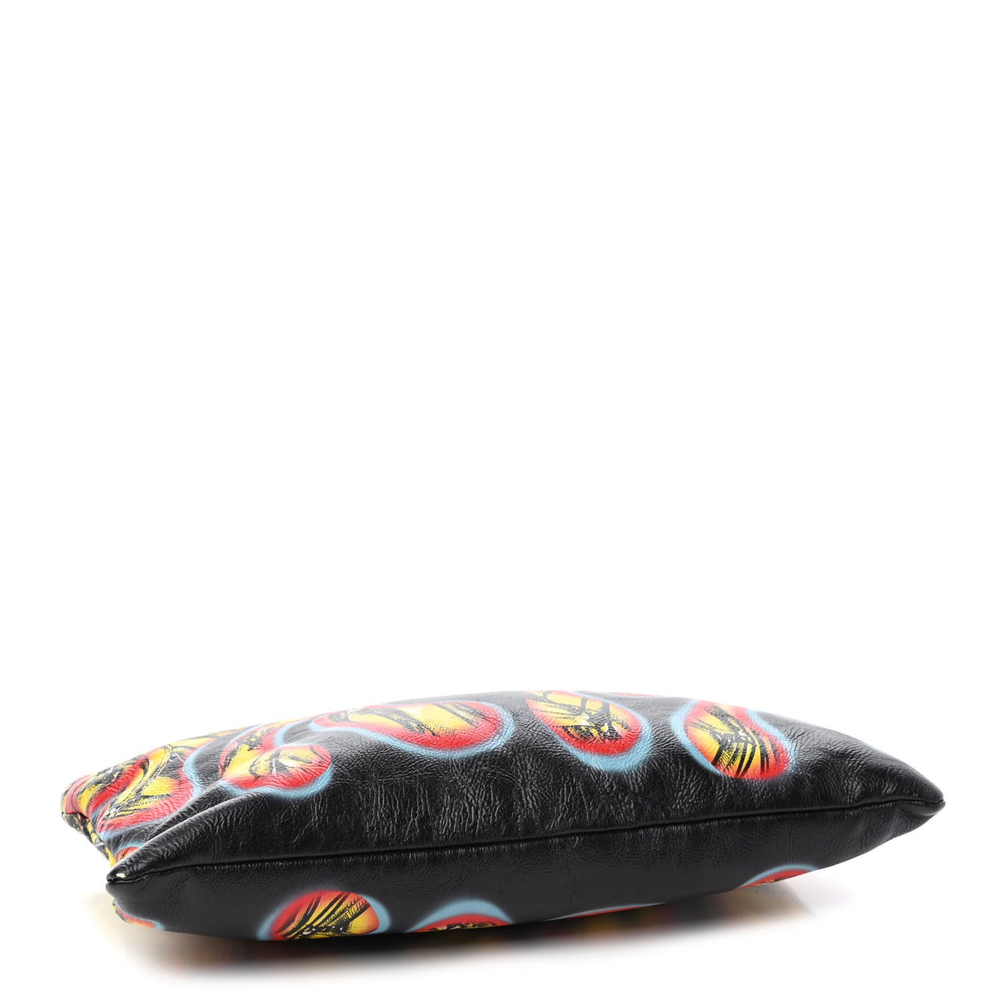 Calfskin Double Match Bananas Chain Clutch Lemon Black