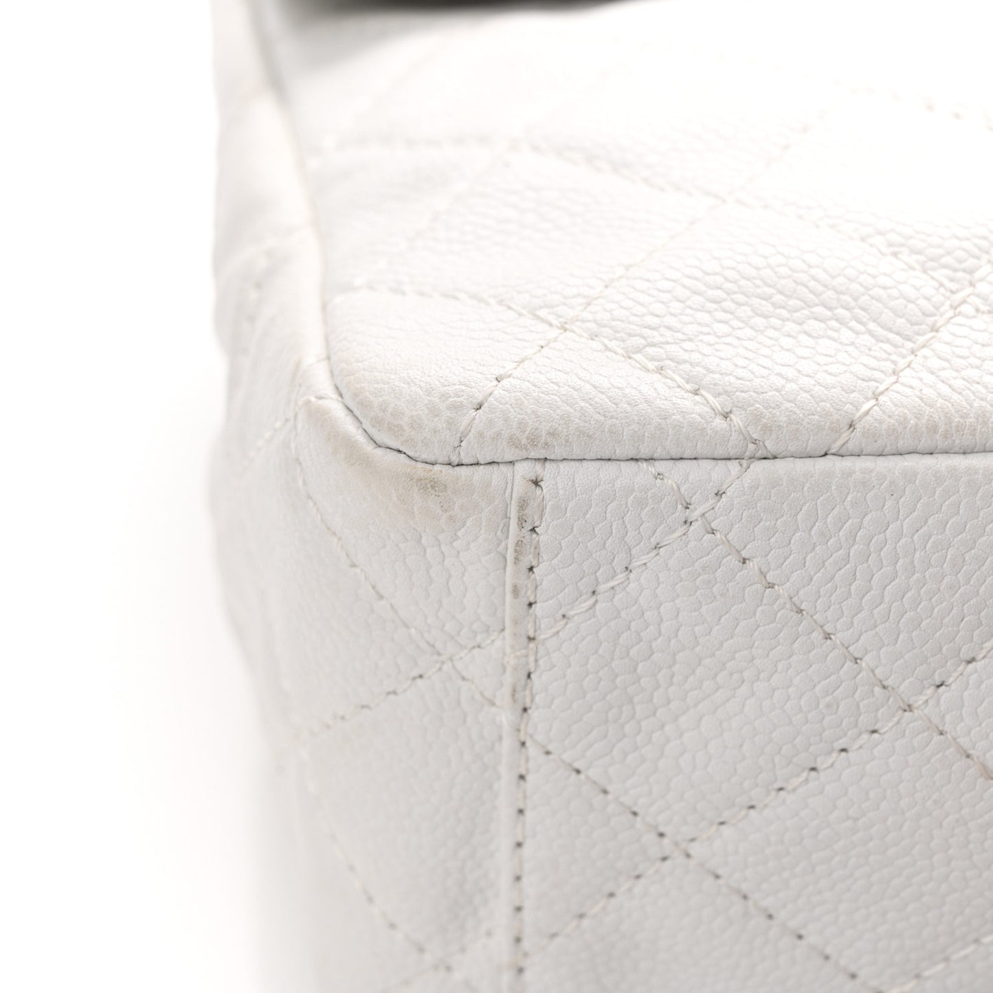 Caviar Quilted Maxi Single Flap White