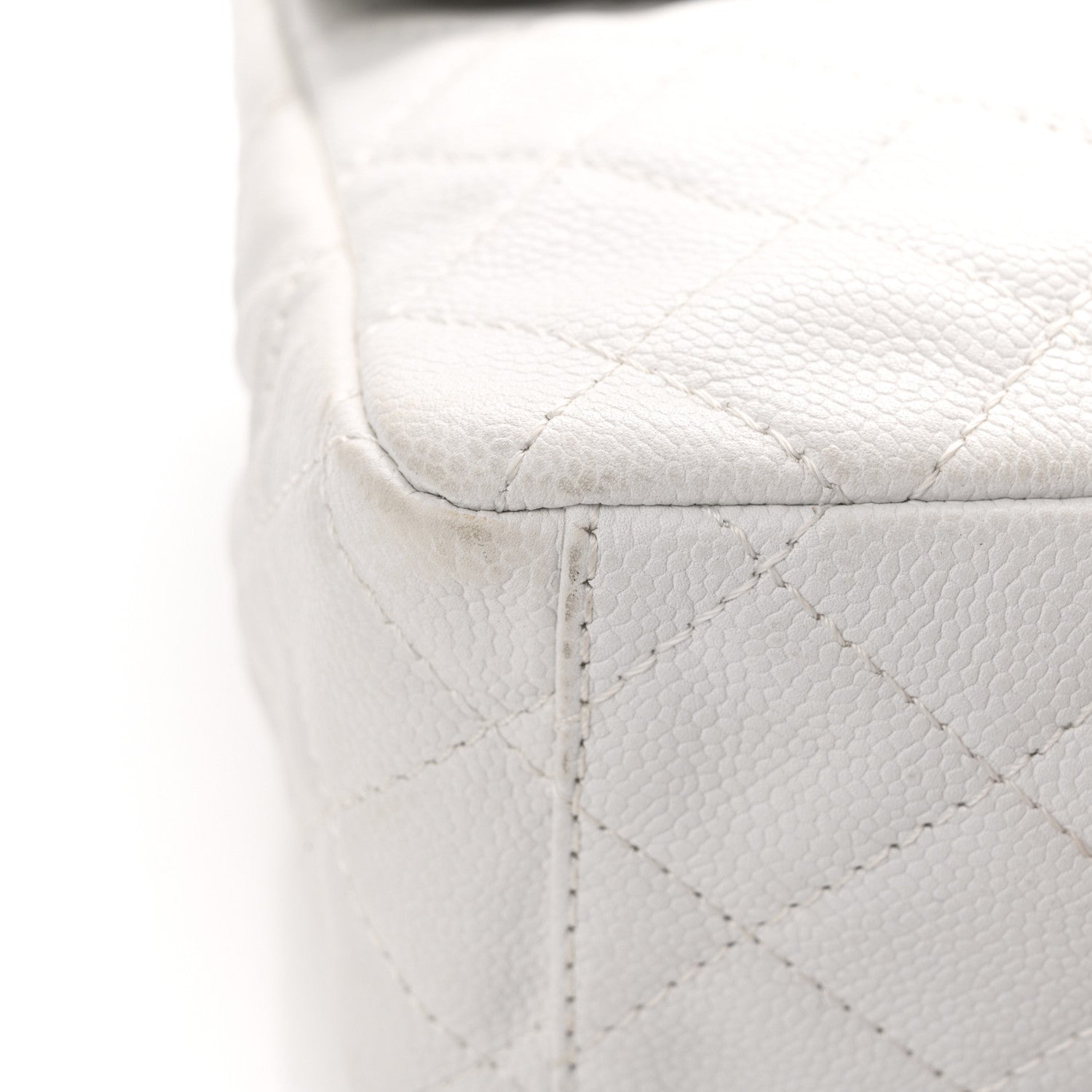Chanel Caviar Quilted Maxi Single Flap White 16 of 17