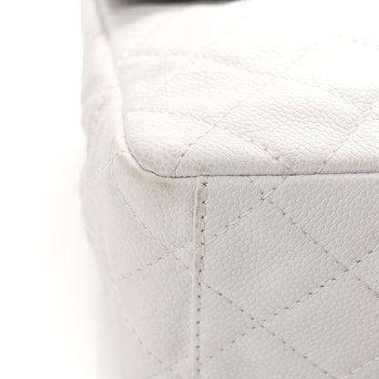 Chanel Caviar Quilted Maxi Single Flap White 16 of 17