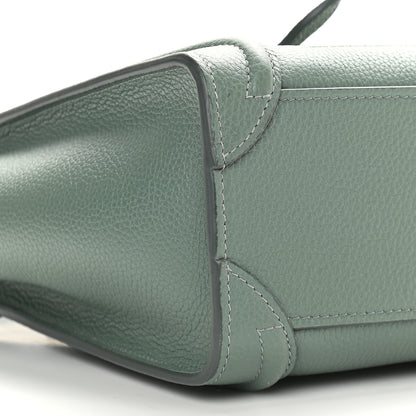 Celine Drummed Calfskin Nano Luggage Caladon 8 of 9