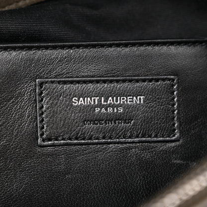 Saint Laurent Sheepskin Matelasse Chevron Monogram Large College Satchel Dark Anthracite 6 of 14