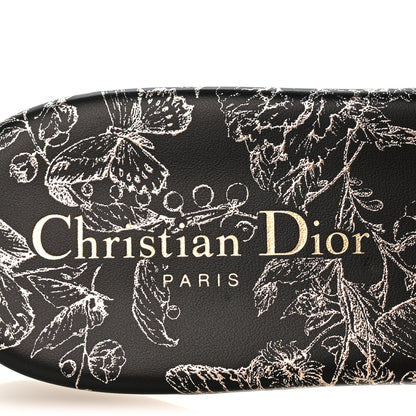 Christian Dior Canvas Lurex Embroidered Dway Mules Slide Sandals 39.5 Black Gold 8 of 10