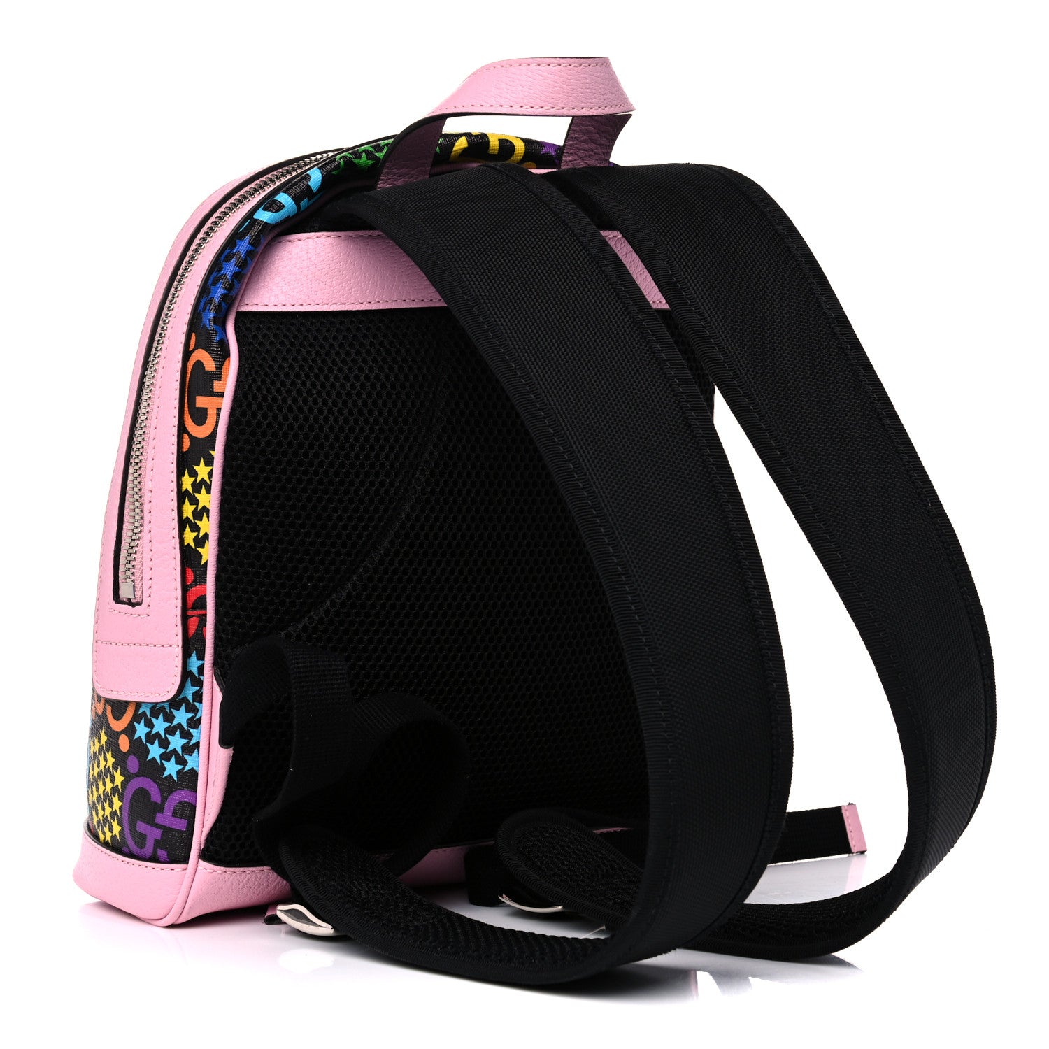 Gucci GG Supreme Monogram Psychedelic Small Day Backpack Black Multicolor Sugar Pink 2 of 10