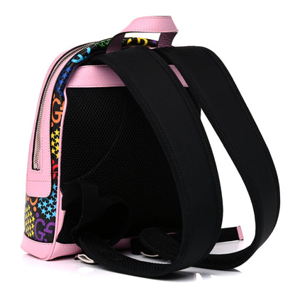 Gucci GG Supreme Monogram Psychedelic Small Day Backpack Black Multicolor Sugar Pink 2 of 10