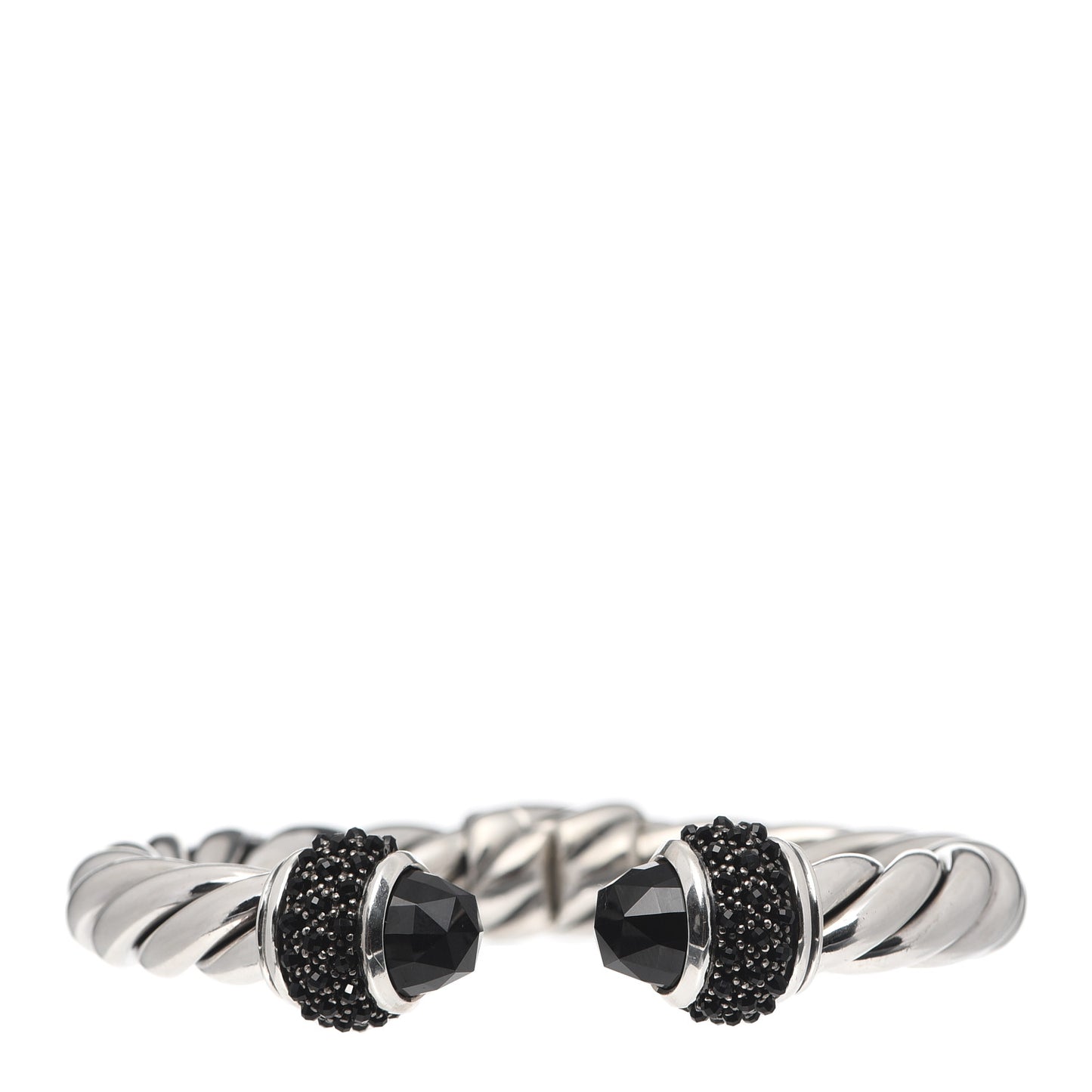 Sterling Silver Black Onyx Cable Berries Bracelet