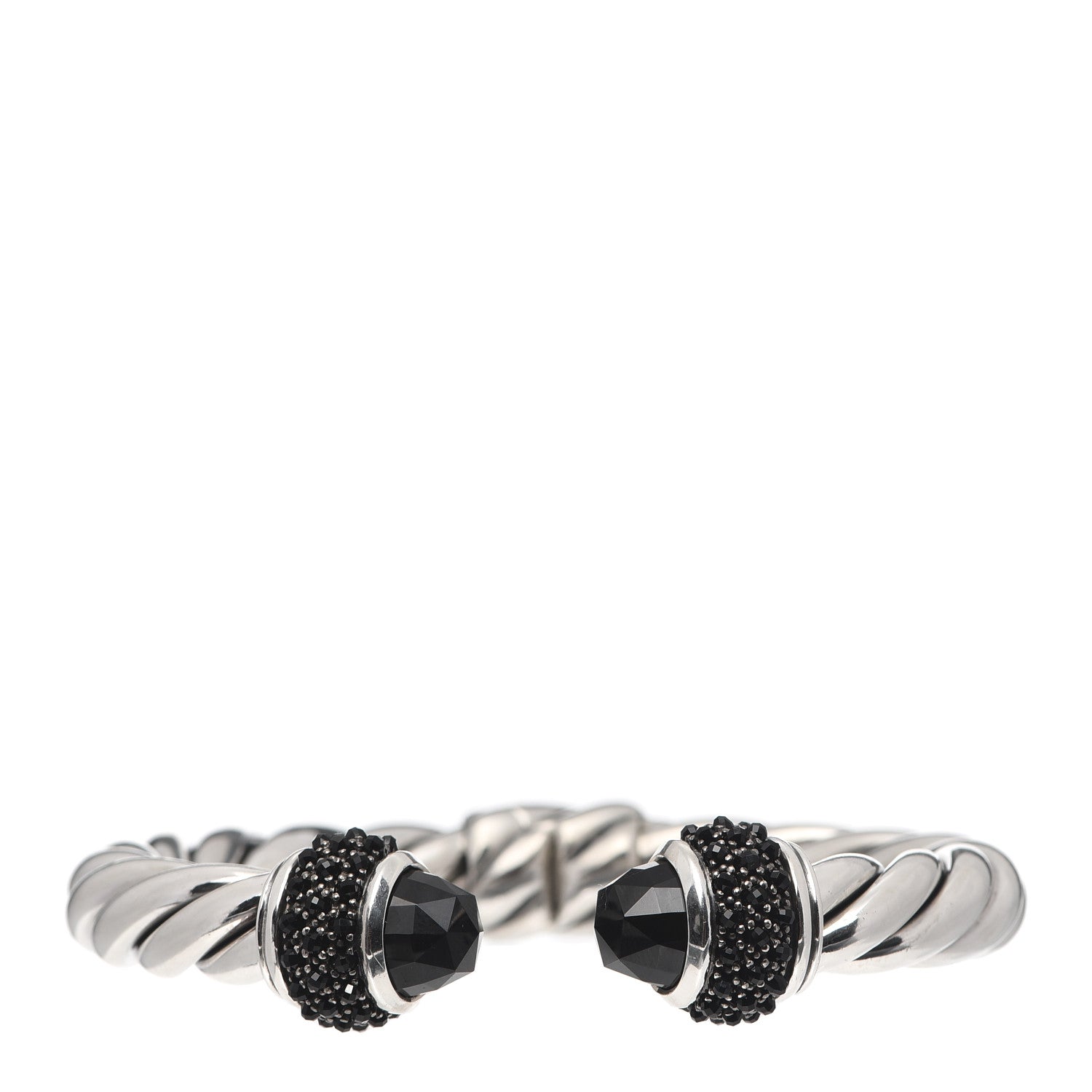 David Yurman Sterling Silver Black Onyx Cable Berries Bracelet 1 of 4