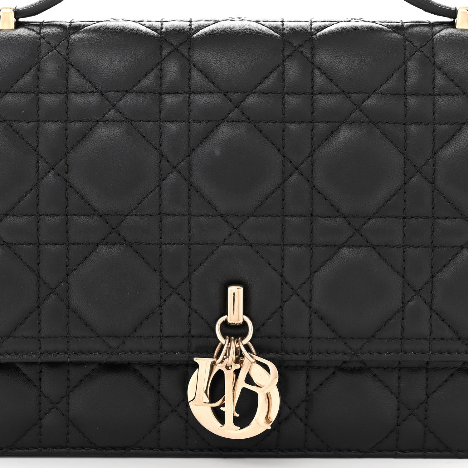 Christian Dior Lambskin Cannage My Dior Top Handle Bag Black 7 of 11
