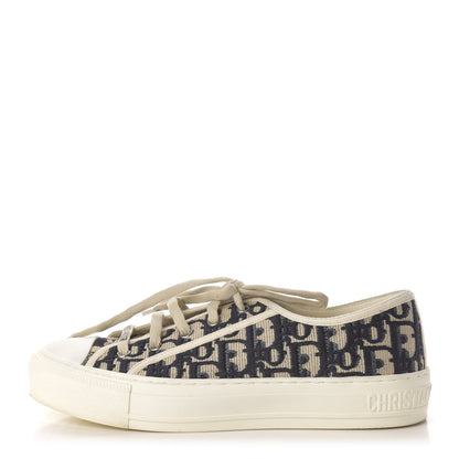 Christian Dior Canvas Oblique Walk'N'Dior Low Top Sneakers 38 Deep Blue 1 of 9