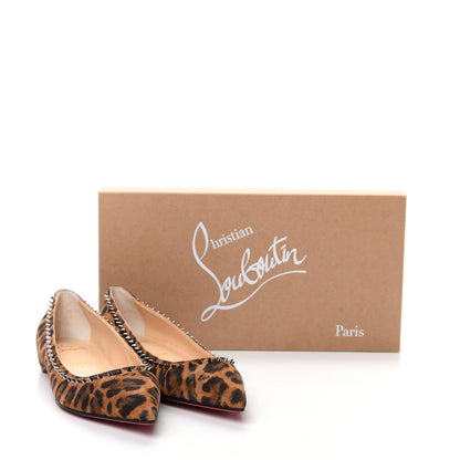 Christian Louboutin Veau Velours Anjalina Flats 39 Leo Gun Metal 10 of 10