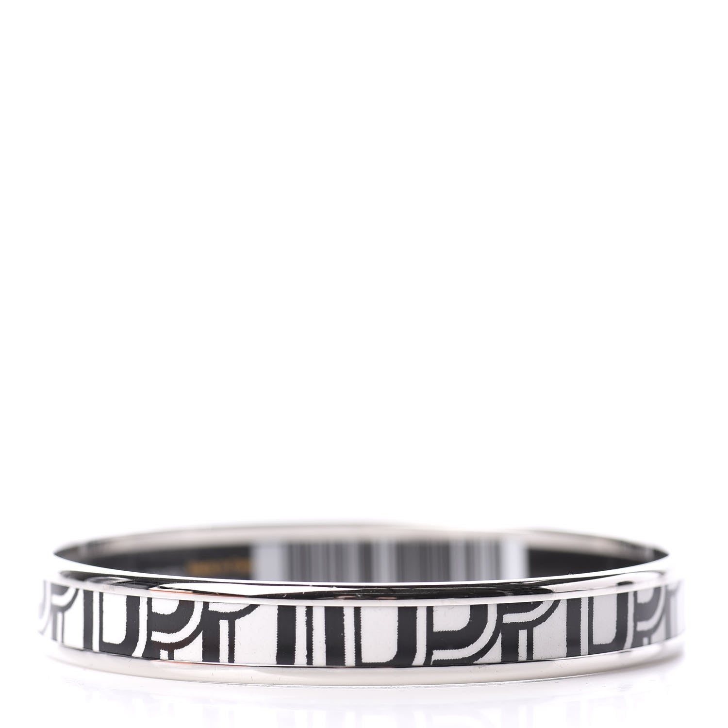 Hermes Enamel Printed Narrow Manufacture De Boucleries Bracelet 62 Faux Gris 2 of 5