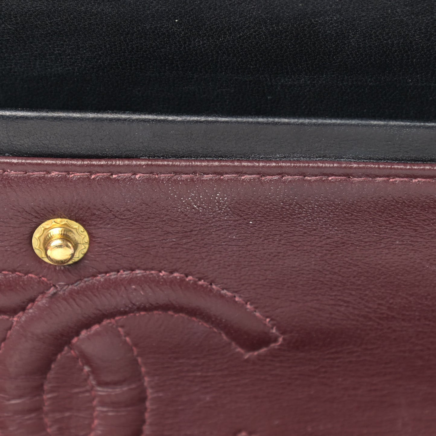 Lambskin Quilted Small Double Flap Black