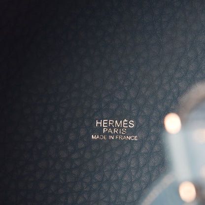 Hermes Taurillon Clemence Picotin 22 MM Blue Jean 6 of 13
