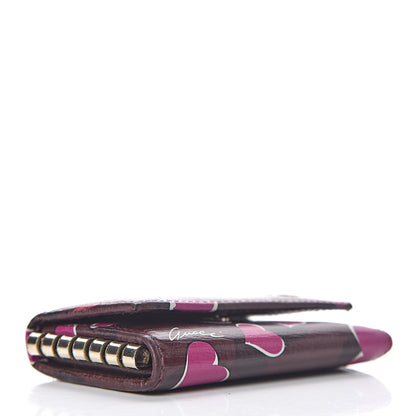 Gucci Calfskin Heartbeat Print Key Holder New Wine 4 of 7