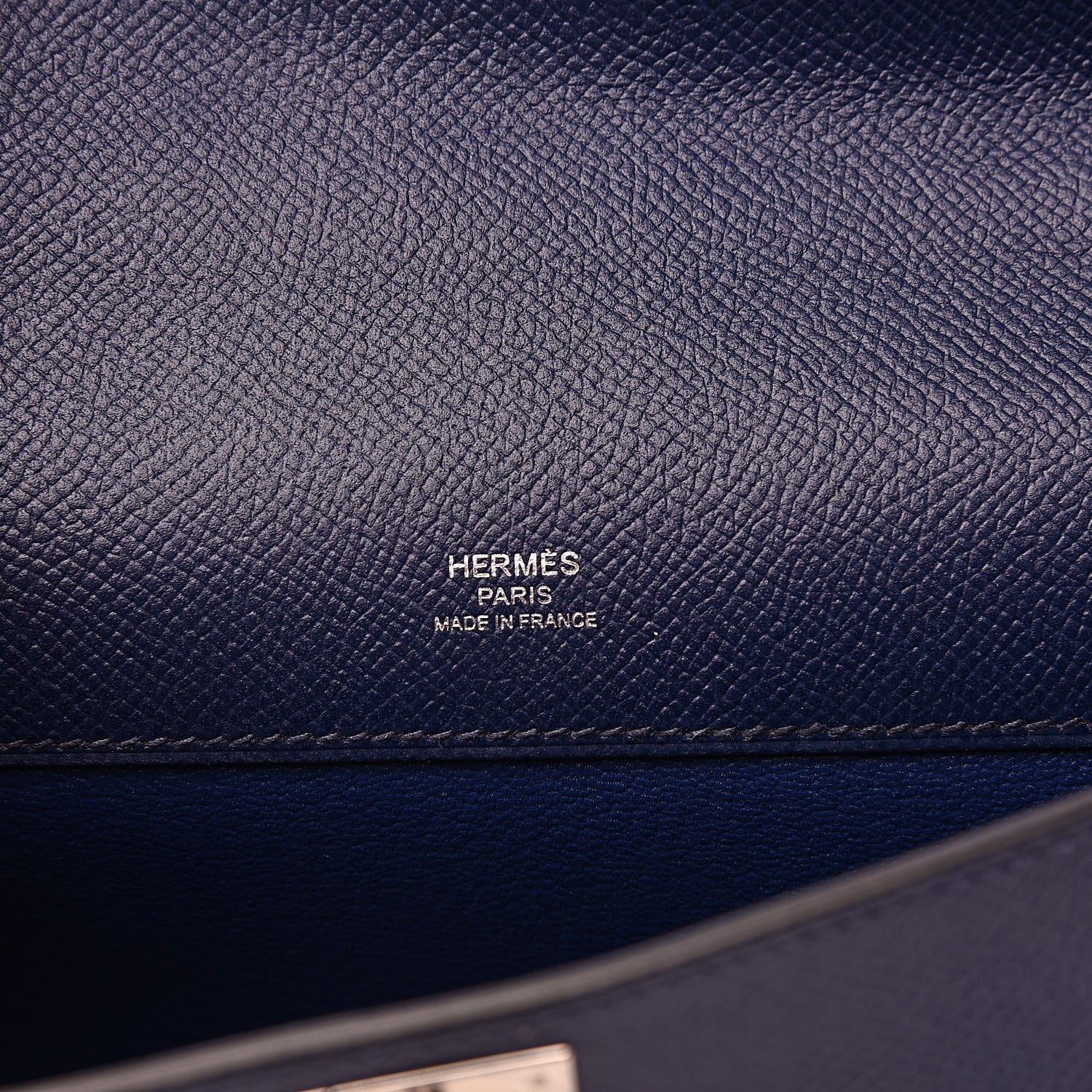 Hermes Epsom Kelly Cut Clutch Pochette Bleu Saphir 6 of 10