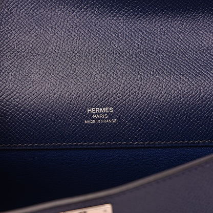 Hermes Epsom Kelly Cut Clutch Pochette Bleu Saphir 6 of 10