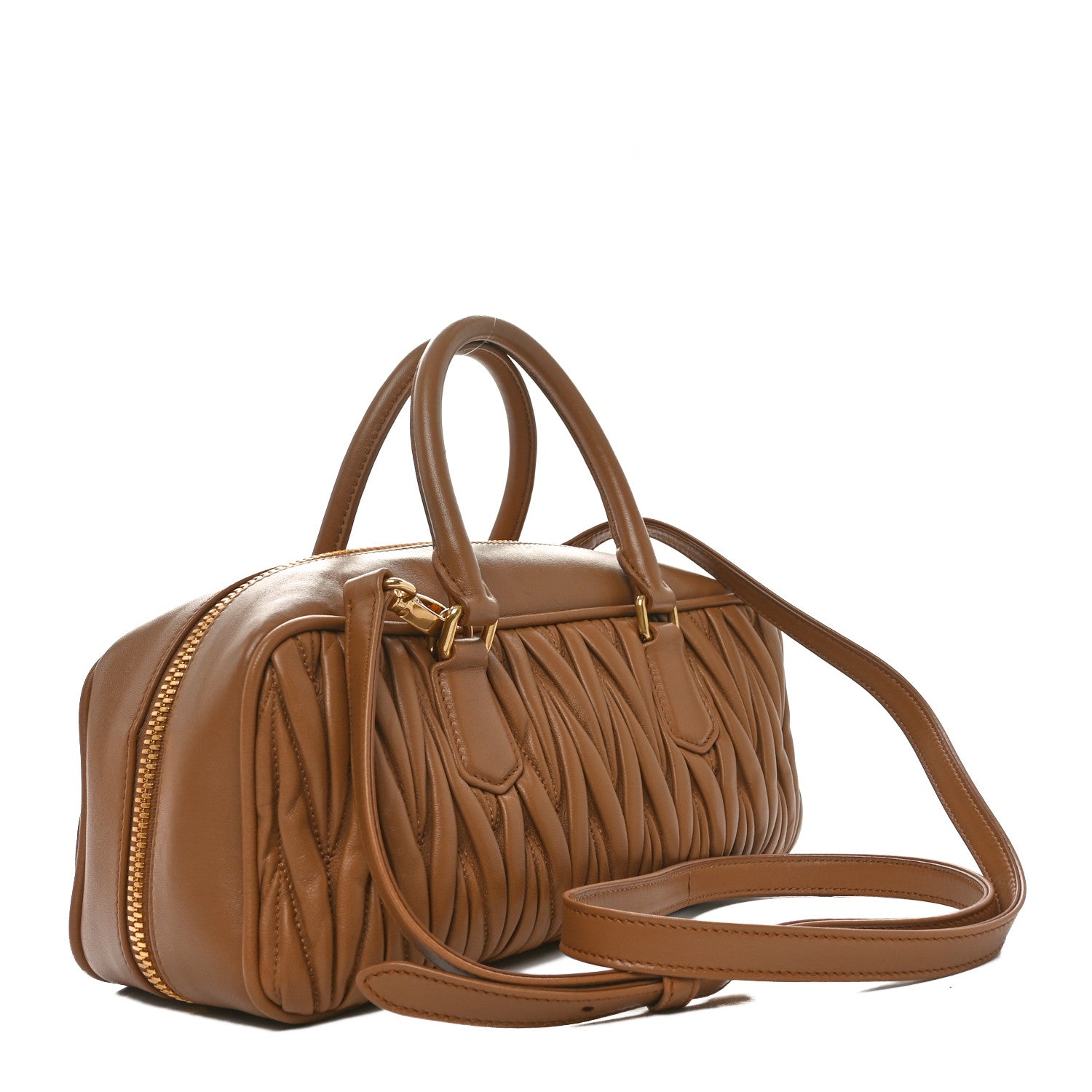Miu Miu Nappa Matelasse Large Arcadie Top Handle Bag Caramel 3 of 9