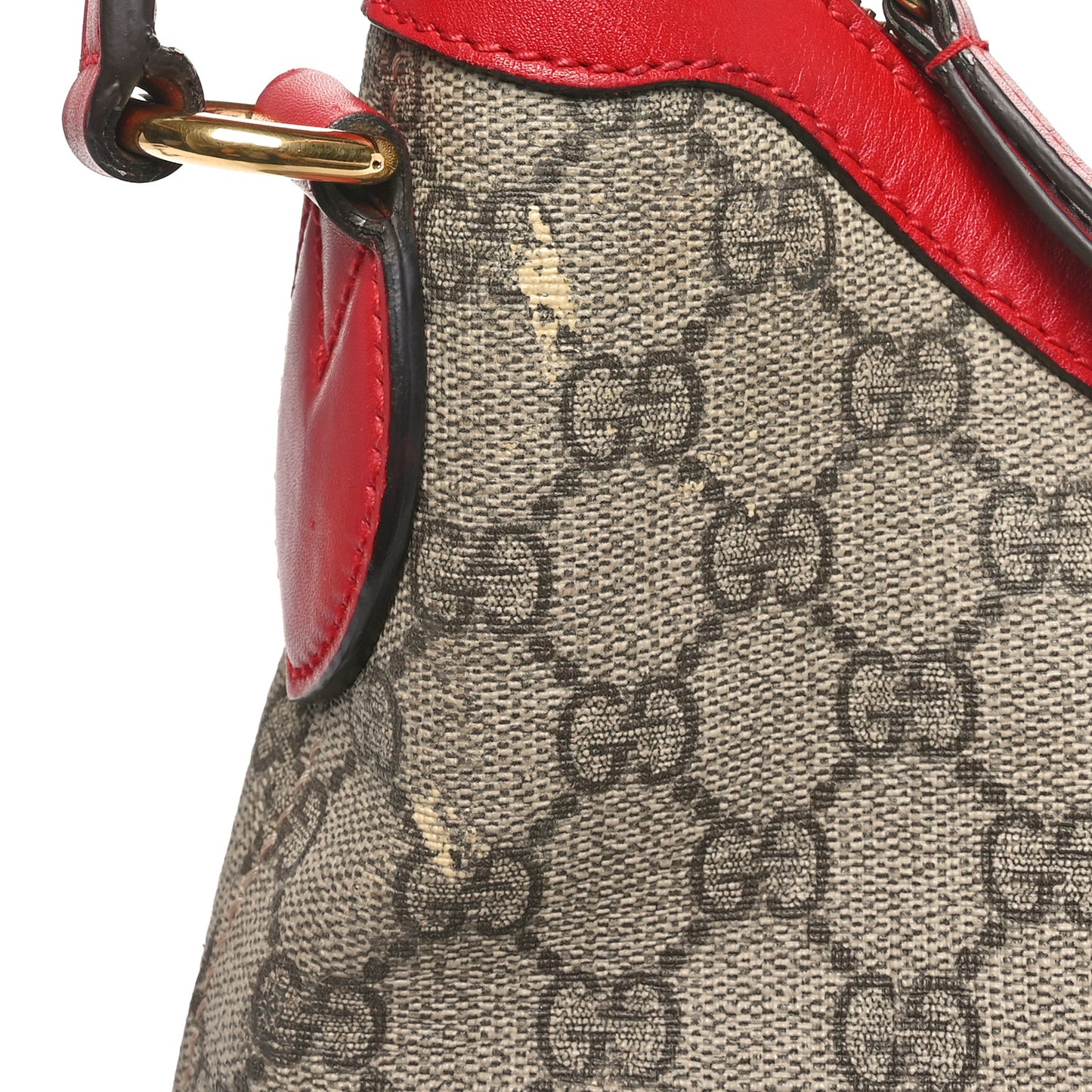 GG Supreme Monogram Linea A Hobo Red