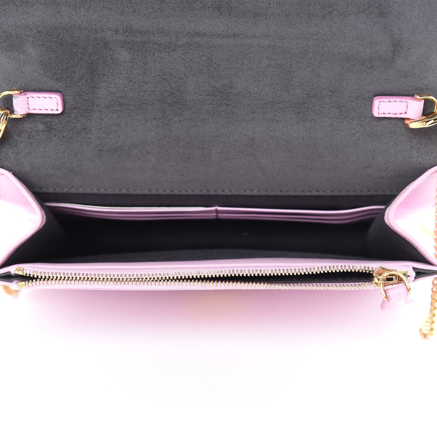 Fendi Vitello Flamingo Tube Wallet on Chain Lavanda 5 of 11