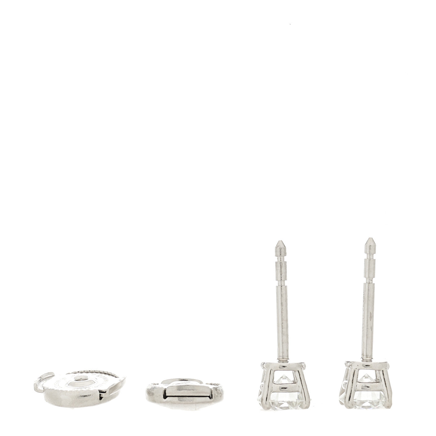 Platinum Diamond .94ctw Round Solitaire Earrings