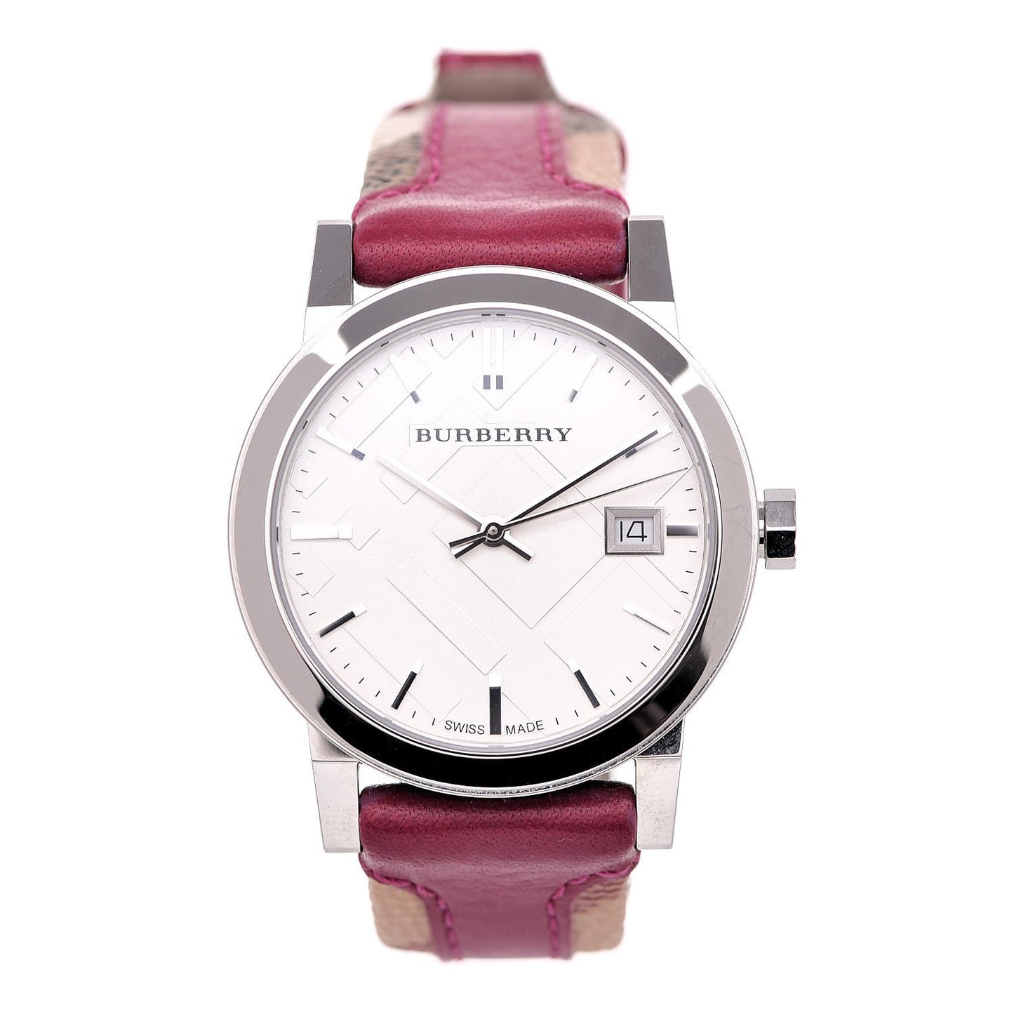 Stainless Steel Calfskin 38mm Nova Check Quartz Watch BU9149