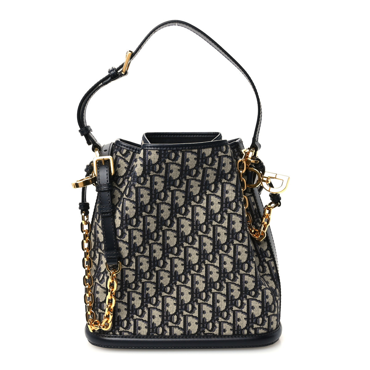 Oblique Calfskin Medium C'est Dior Bucket Bag Blue