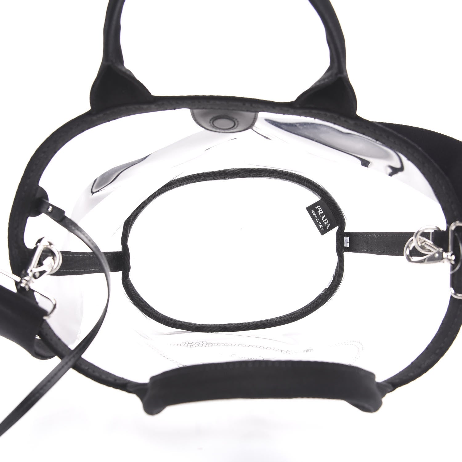 Prada Plexiglass Canapa Small Shopper Tote Black 4 of 7