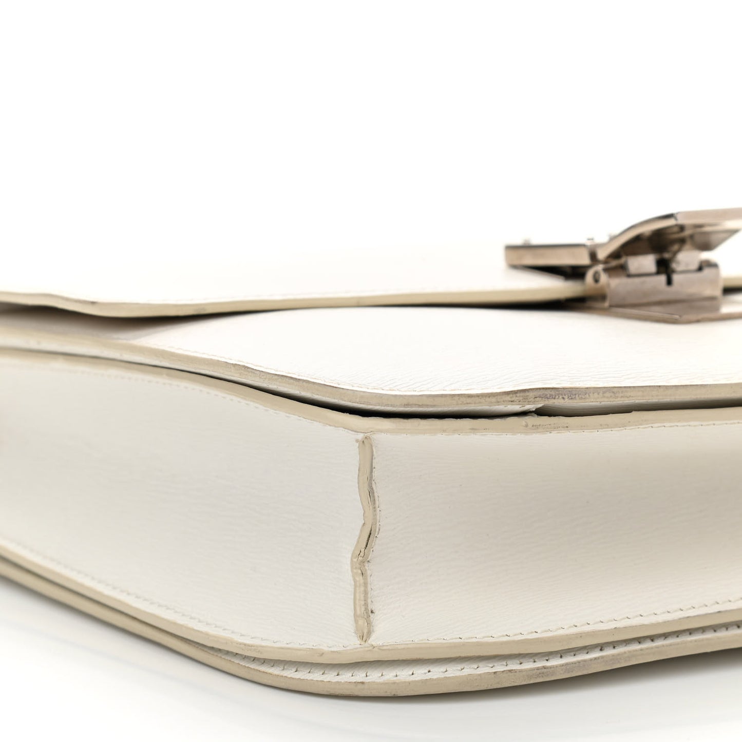 Liege Calfskin Medium Classic Box Flap Bag White