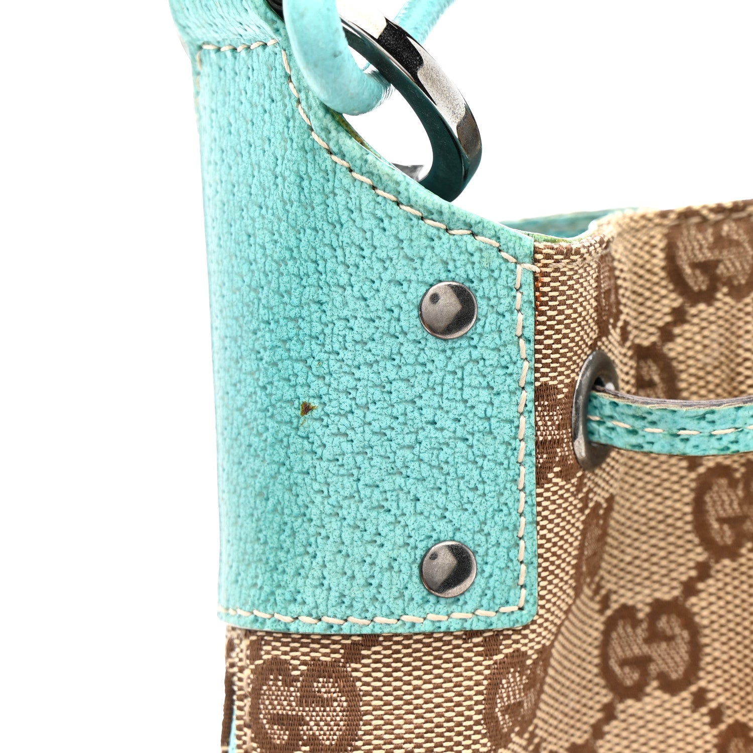 Gucci Monogram Drawstring Hobo Turquoise 12 of 15