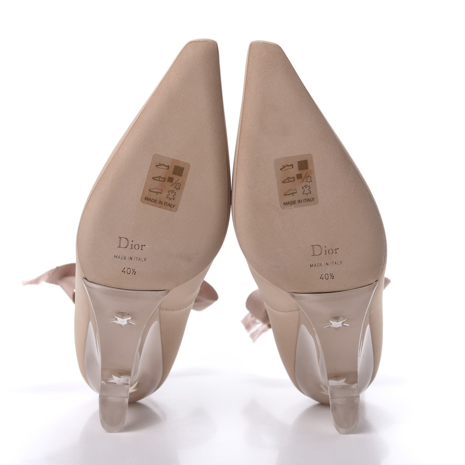 Christian Dior Grosgrain Neoprene Lucite Etoile Pumps 40.5 Nude 5 of 10