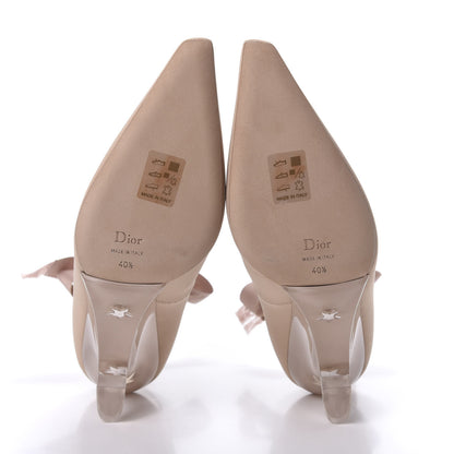 Christian Dior Grosgrain Neoprene Lucite Etoile Pumps 40.5 Nude 5 of 10