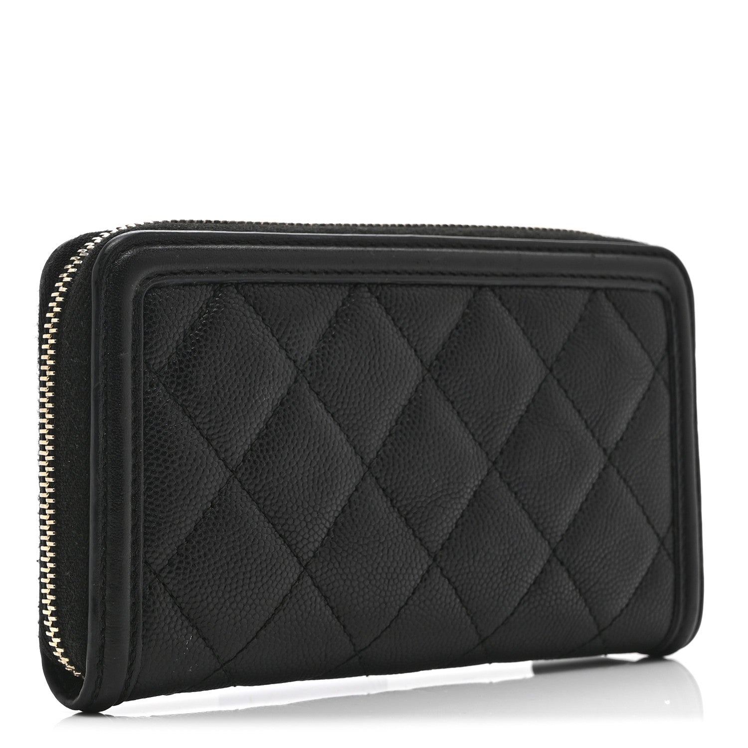 Chanel Caviar Quilted Medium Filigree Zip Around Wallet Black 3 of 10