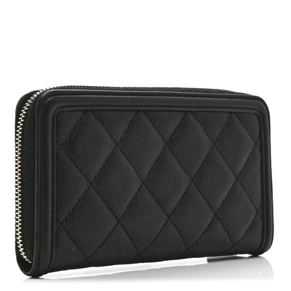 Chanel Caviar Quilted Medium Filigree Zip Around Wallet Black 3 of 10
