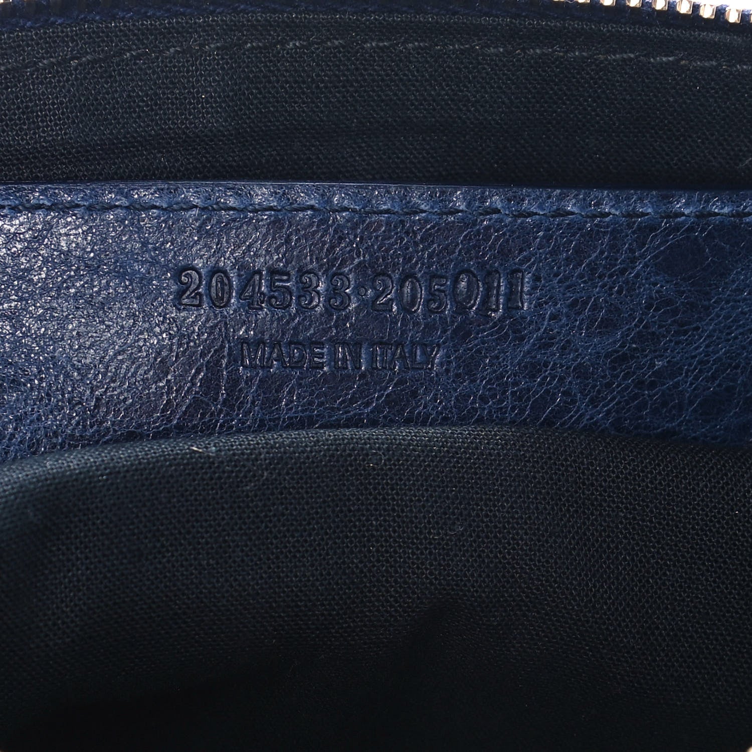 Balenciaga Agneau Giant Brogues Hardware Flat Handle Clutch Marine 7 of 11