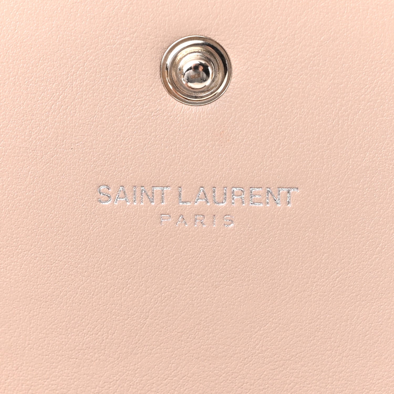 Saint Laurent Calfskin Crocodile Embossed Monogram Chain Wallet Rose Antic 6 of 10