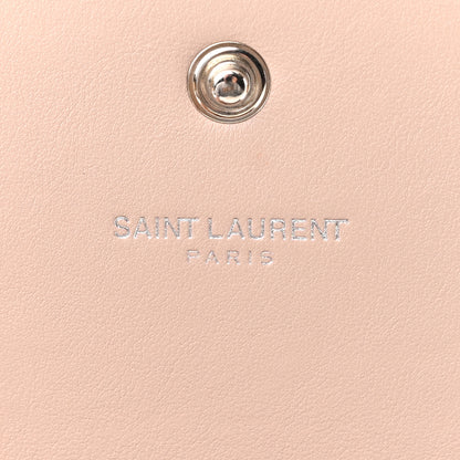 Saint Laurent Calfskin Crocodile Embossed Monogram Chain Wallet Rose Antic 6 of 10