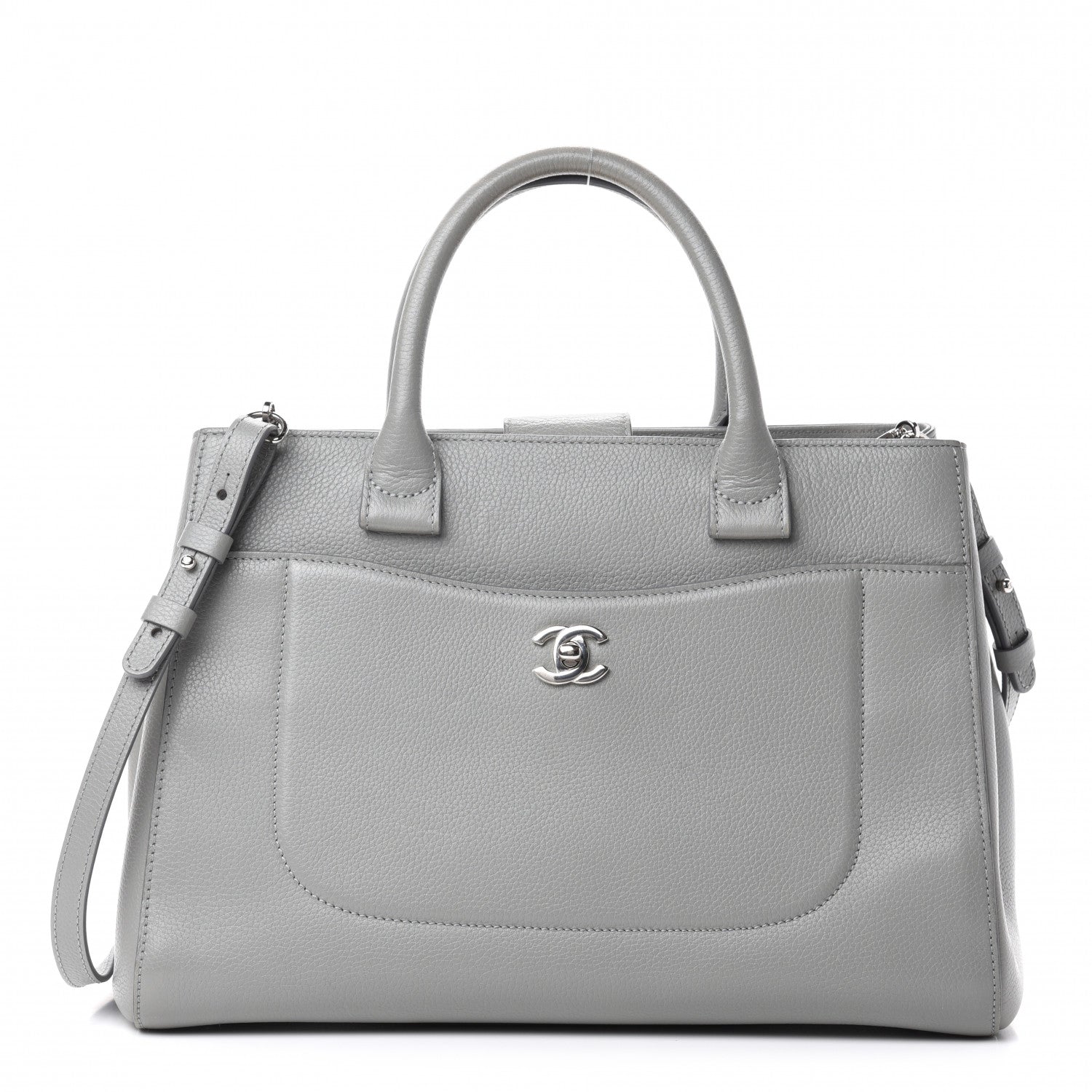 Chanel Grained Calfskin Small Neo Executive Shopper Tote Grey 1 of 11