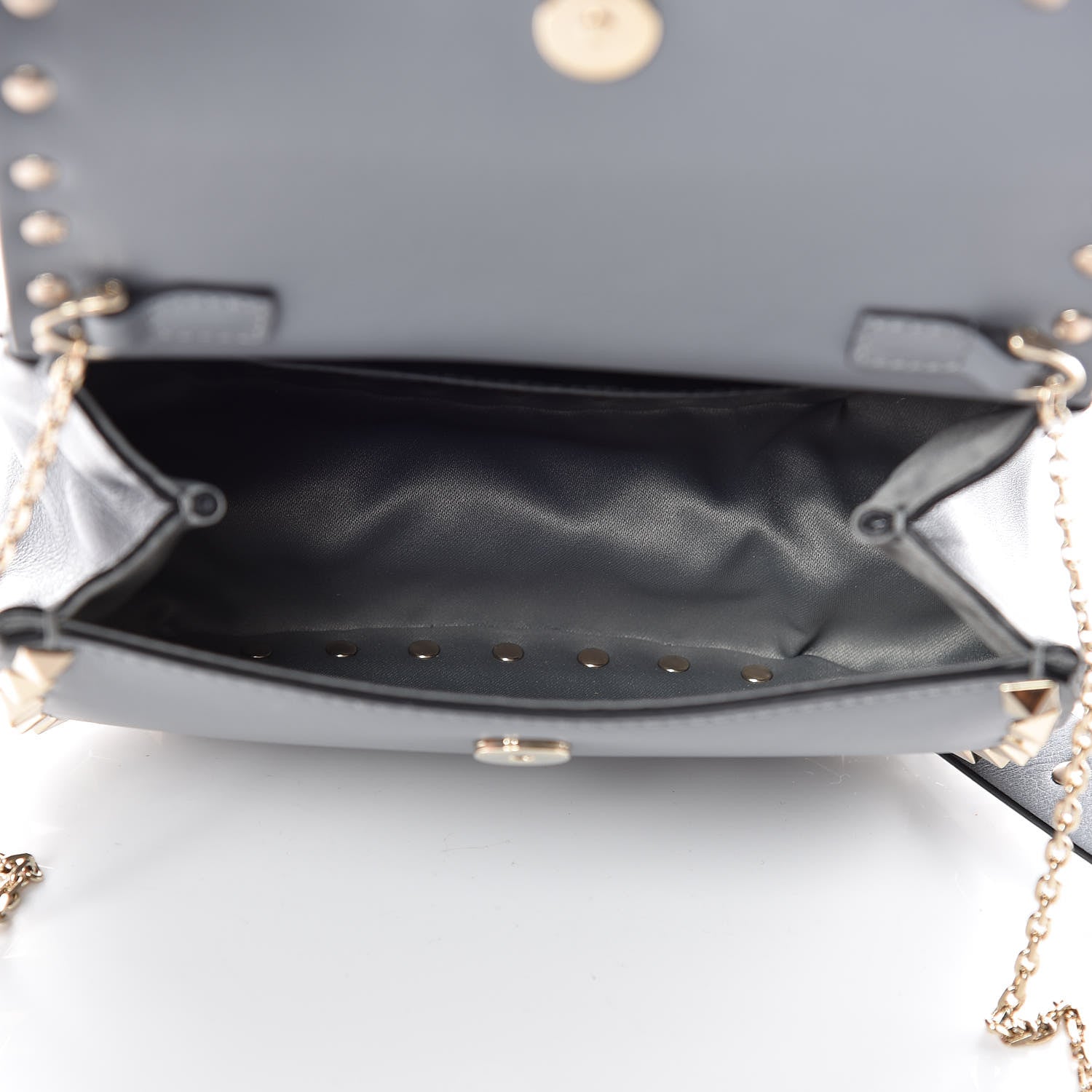 Valentino Garavani Vitello Mini Rockstud Crossbody Saddle Bag Light Stone 7 of 10