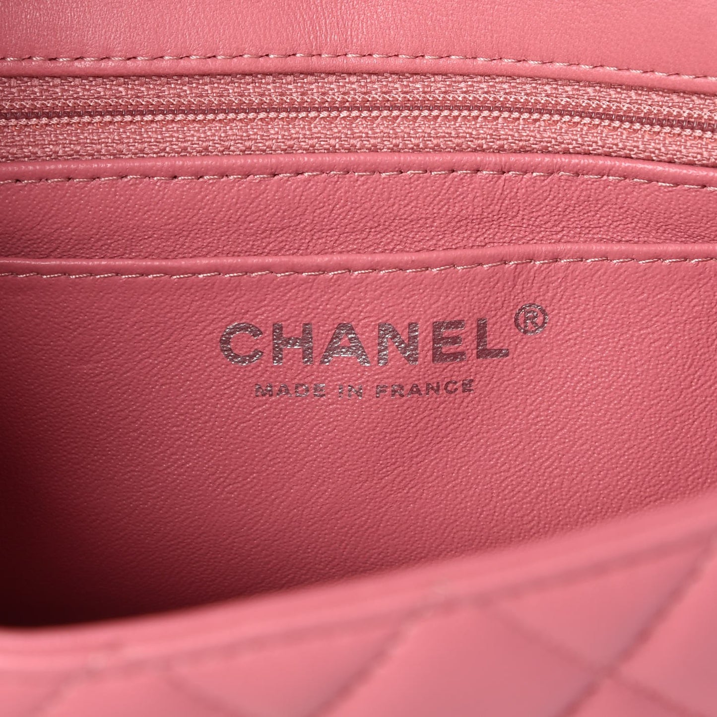 Lambskin Quilted Mini Rectangular Flap Pink