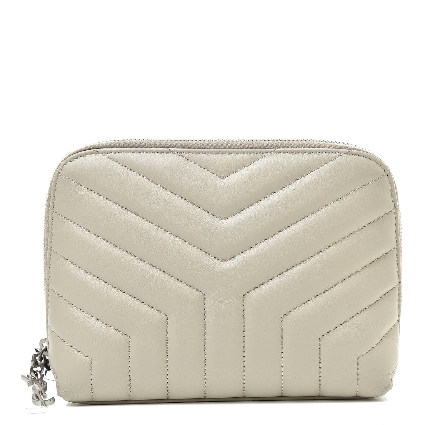 Lambskin Matelasse Cosmetic Case Ivory