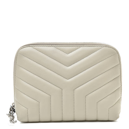 Saint Laurent Lambskin Matelasse Cosmetic Case Ivory 1 of 7