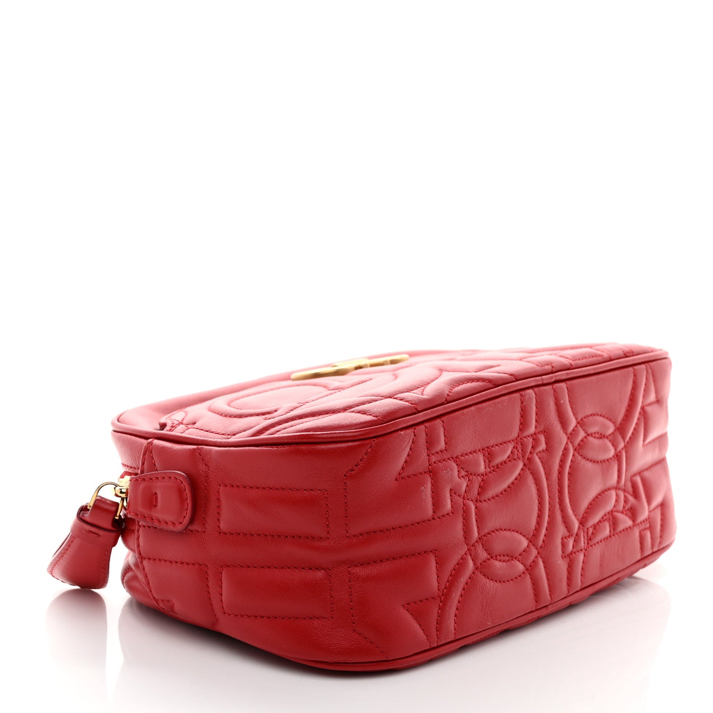 Calfskin Quilted Gancini Camera Bag Red