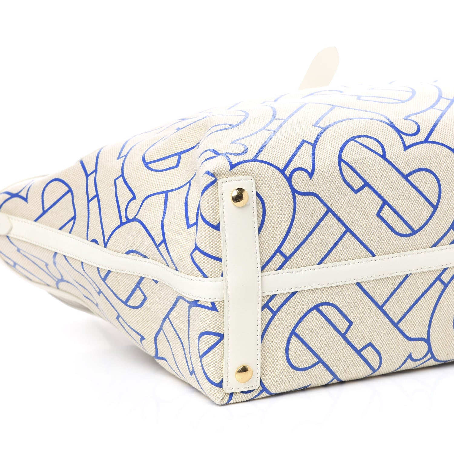 Burberry Cotton Canvas Monogram Medium Soft Belt Bag Natural Honey Blue 8 of 10