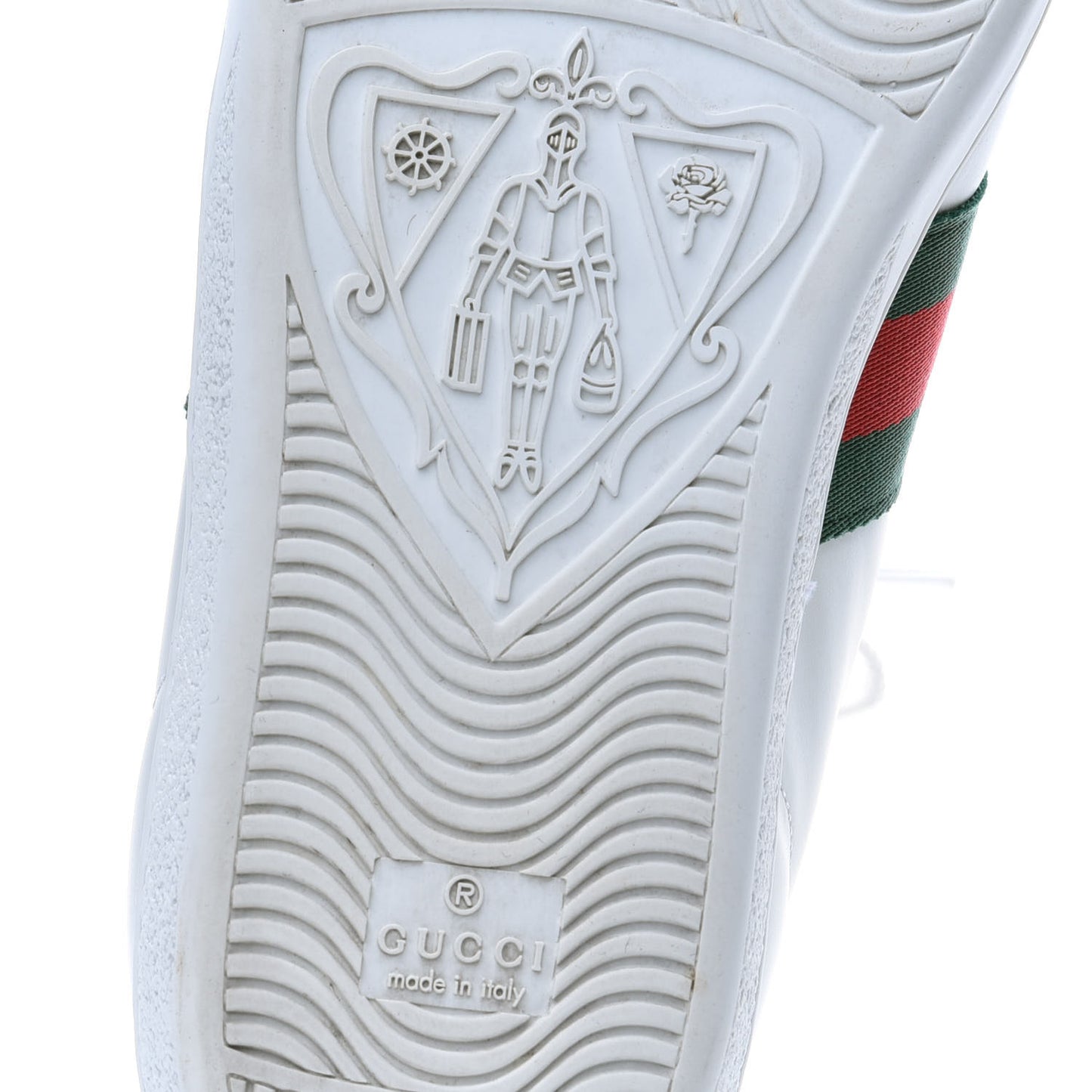 Calfskin Ayers Bee Embroidered Womens Ace Sneakers 39 White Green