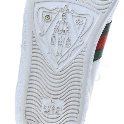 Gucci Calfskin Ayers Bee Embroidered Womens Ace Sneakers 39 White Green 7 of 9