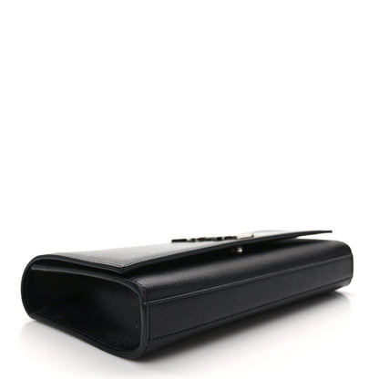 Saint Laurent Grain De Poudre Monogram Cassandre Clutch Black 4 of 9