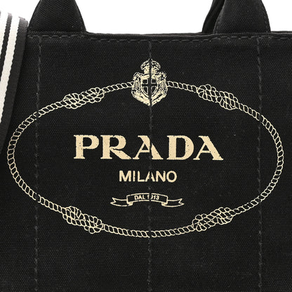Prada Canapa Small Logo Tote Black Talco 7 of 9