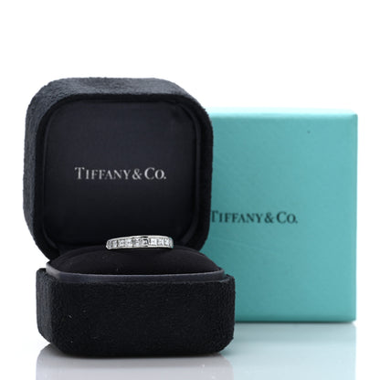 Tiffany Platinum Diamond Square Cut Half Circle Wedding Band Ring 46 3.75 5 of 5